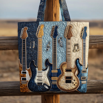 Everyday Guitar Heads Quilted Tote
