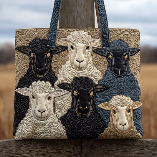 Sheep Farm Animal Quilted Tote