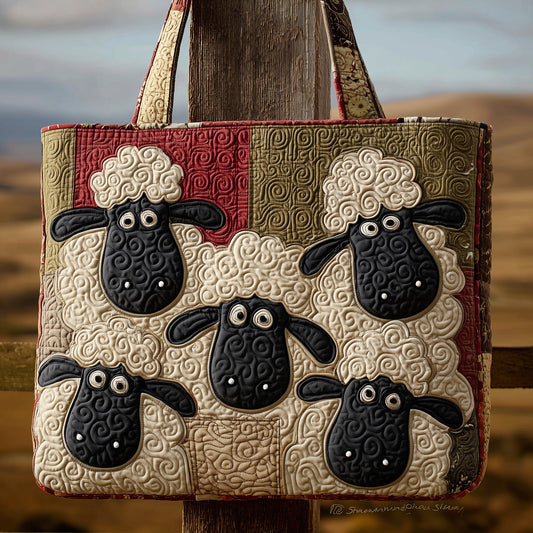 Everyday Sheep Motif Quilted Tote