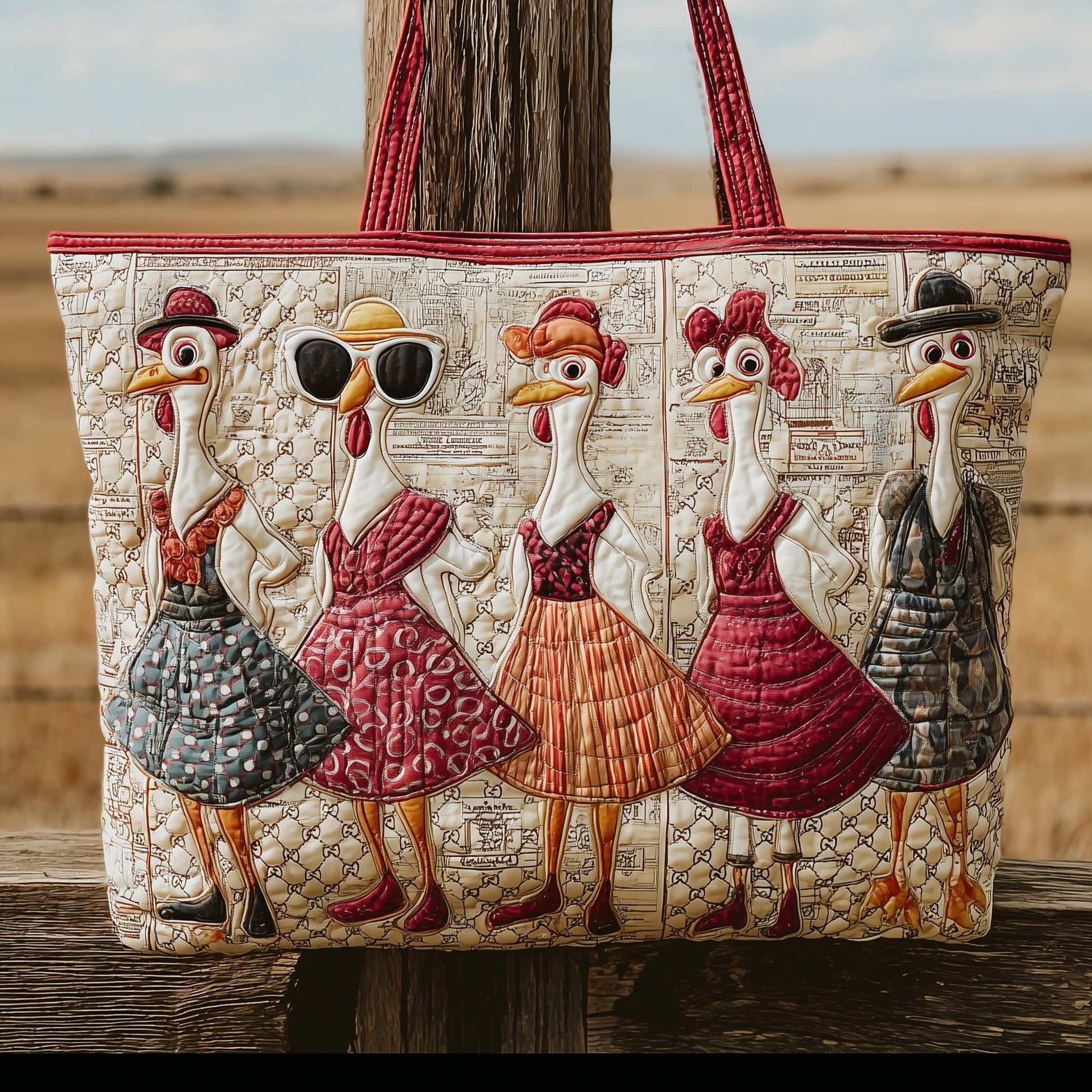 The Lady Hen Quilted Tote