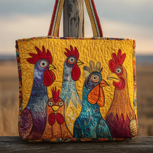 The Sunny Rooster Quilted Tote