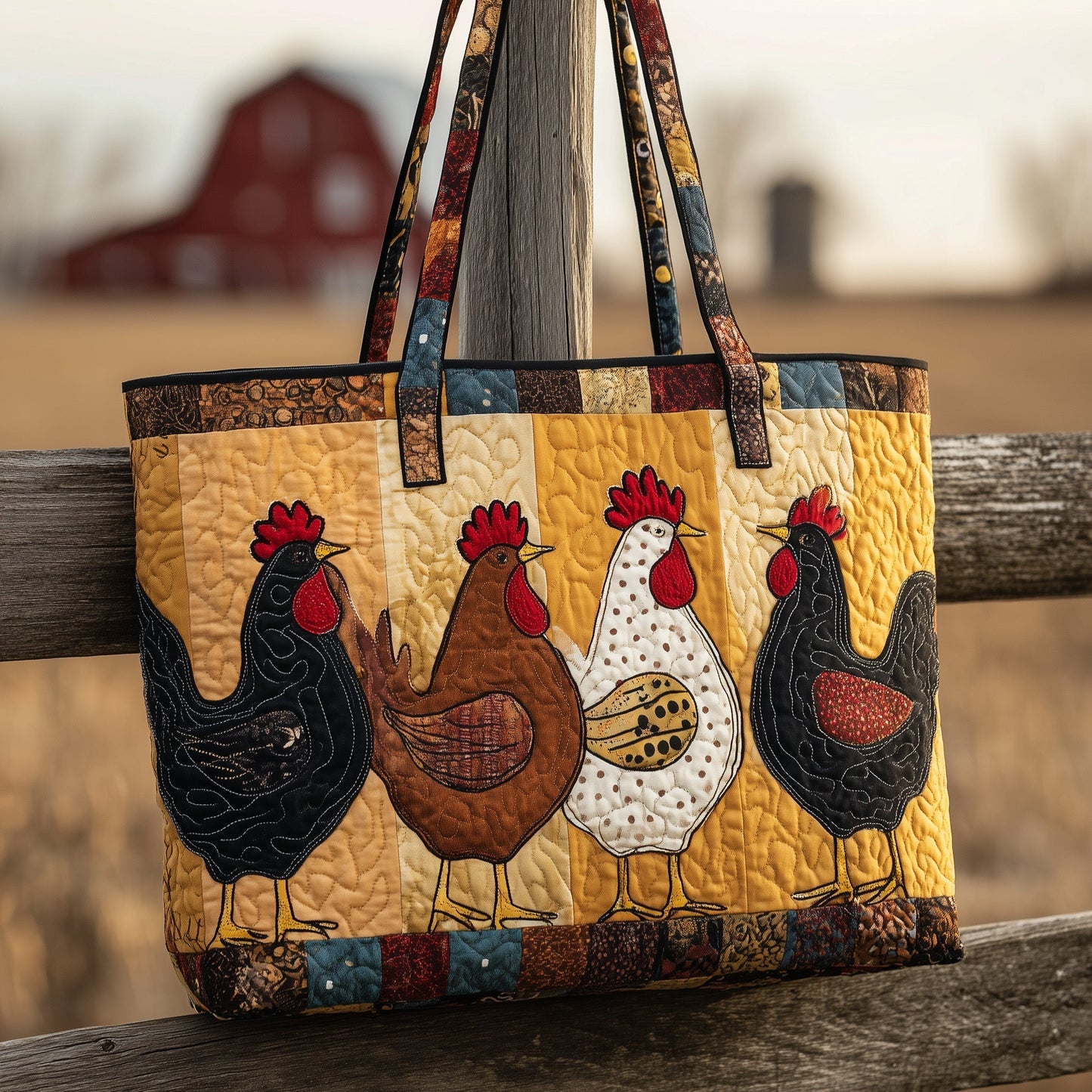 Everyday Whimsical Farm Quilted Tote