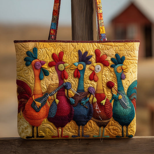 Everyday Knitting Chicken Quilted Tote