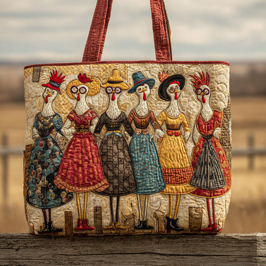 Everyday Vintage Chicken Quilted Tote