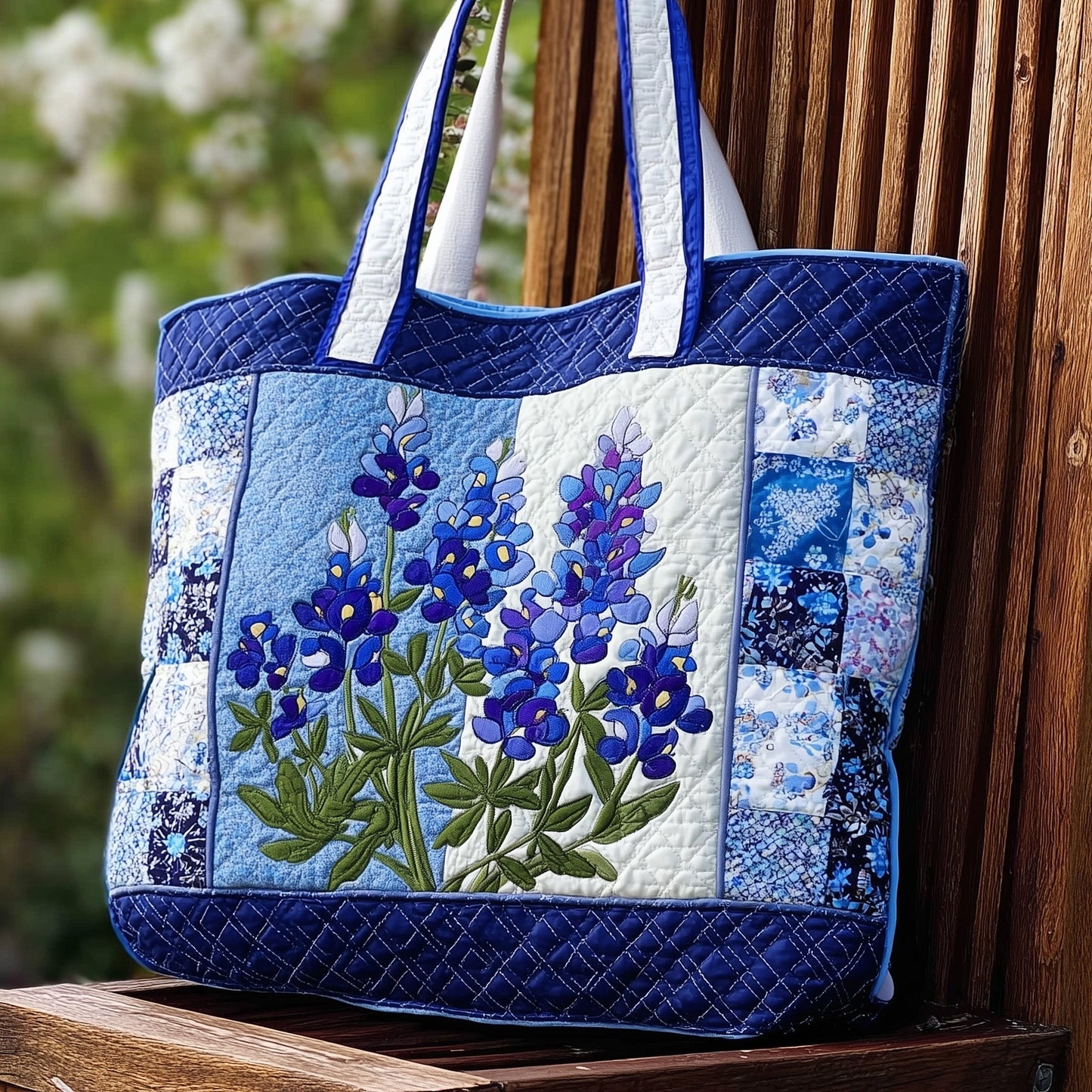 The Bluebonnet Charm Quilted Tote
