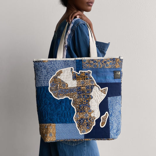African Map Patchwork Tote Bag