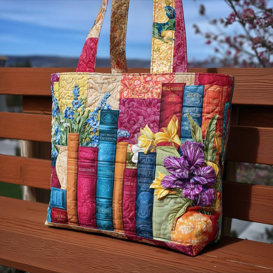 The Floral Bookcase Quilted Tote