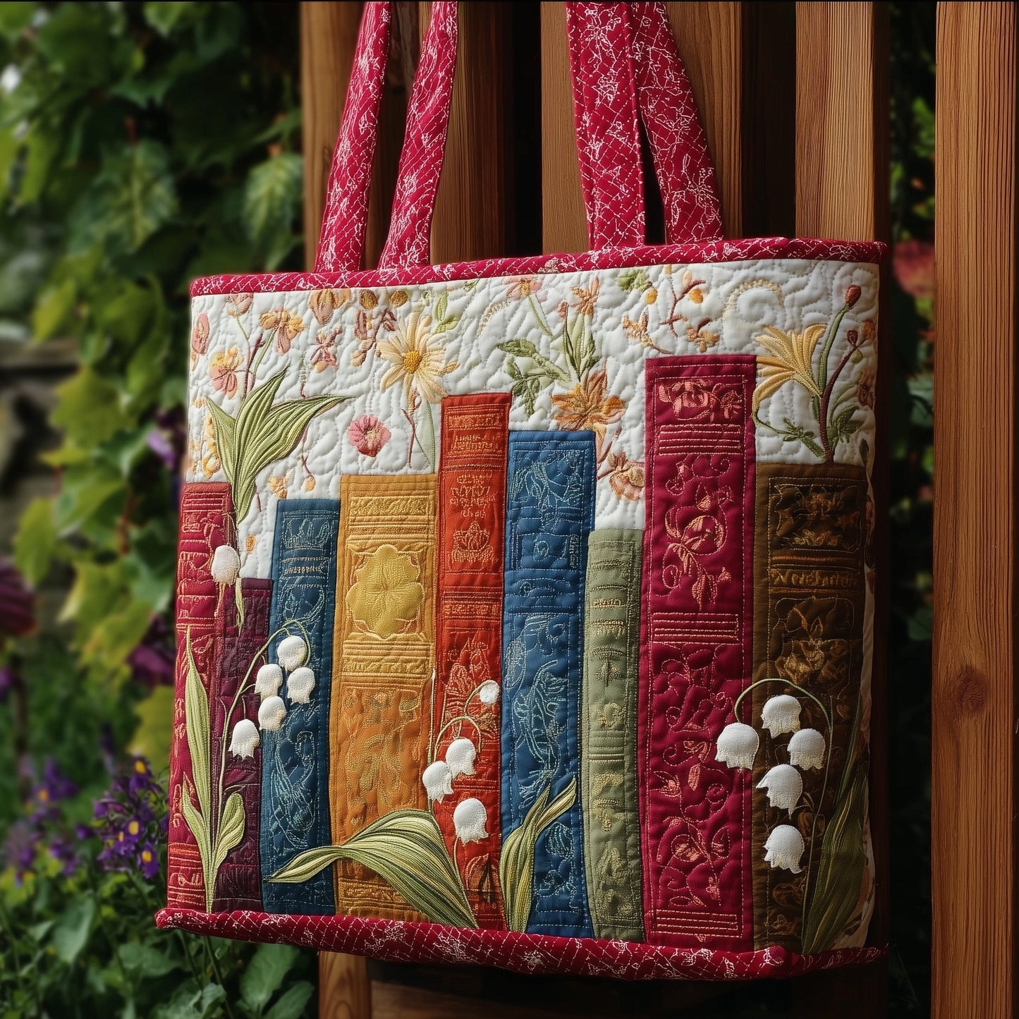 Lily Of Book Quilted Tote