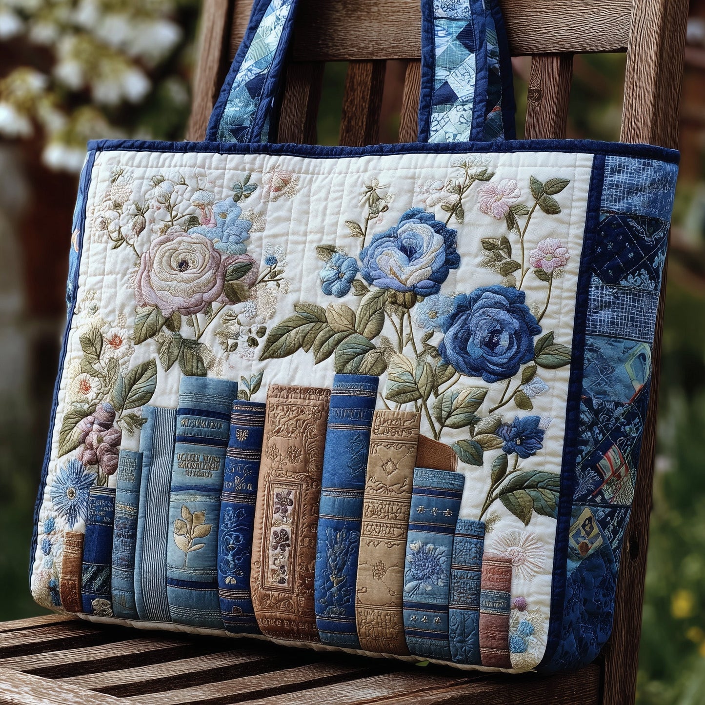 The Bookish Blooms Quilted Tote