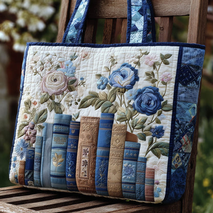 The Bookish Blooms Quilted Tote