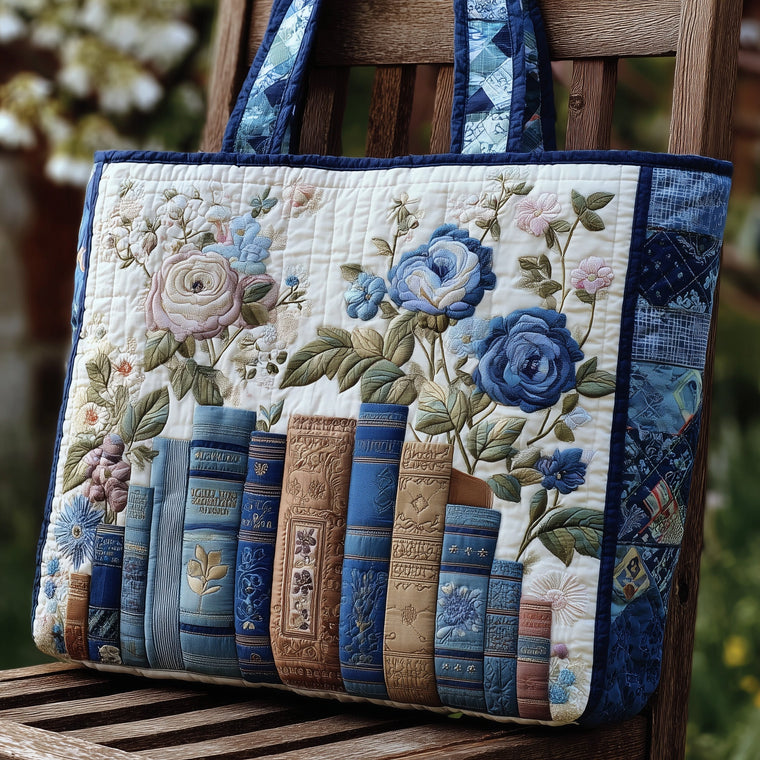 The Bookish Blooms Quilted Tote