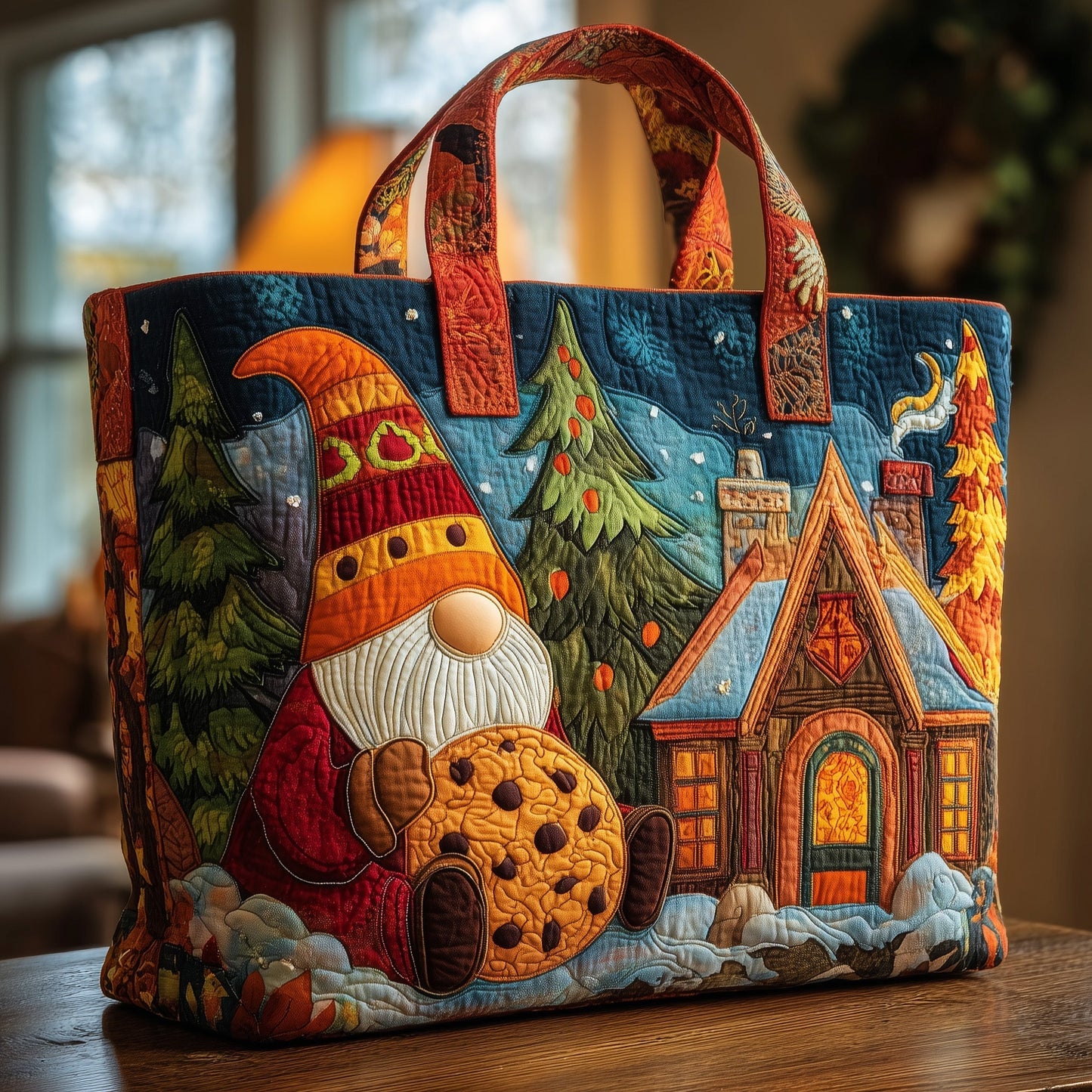 Gnome House Cookie Quilted Tote