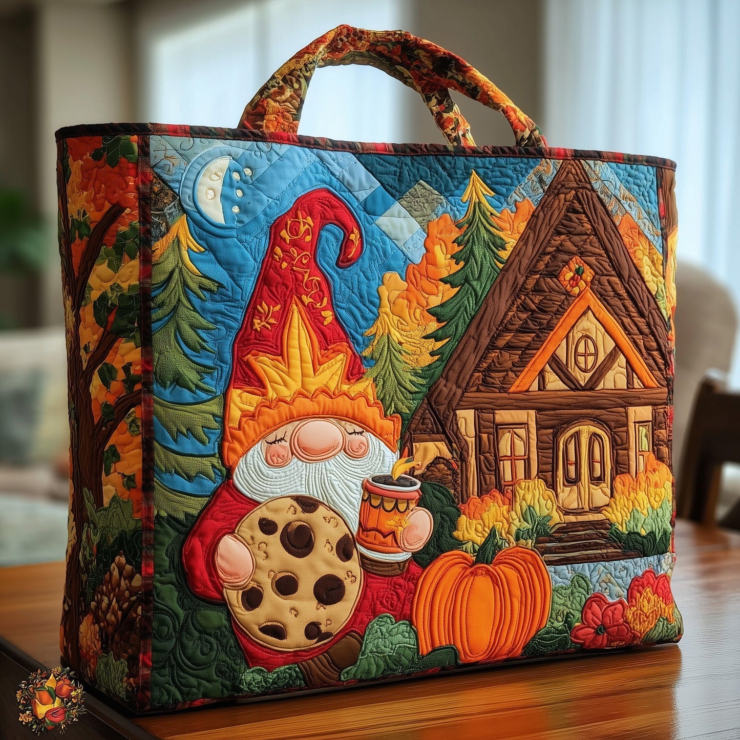 Everyday Gnome Cottage Quilted Tote