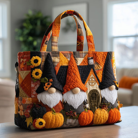 The Pumpkin Gnomes Quilted Tote