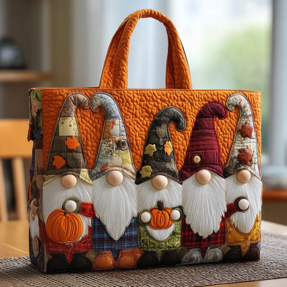 Everyday Playful Gnomes Quilted Tote