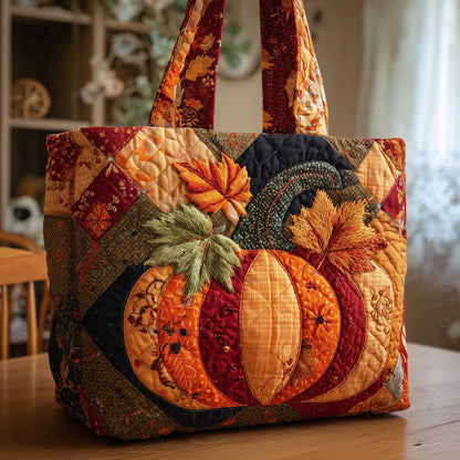 Everyday Pumpkin Charm Quilted Tote
