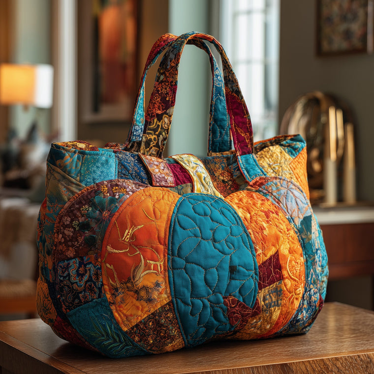 Everyday Patchwork Pumpkin Quilted Tote