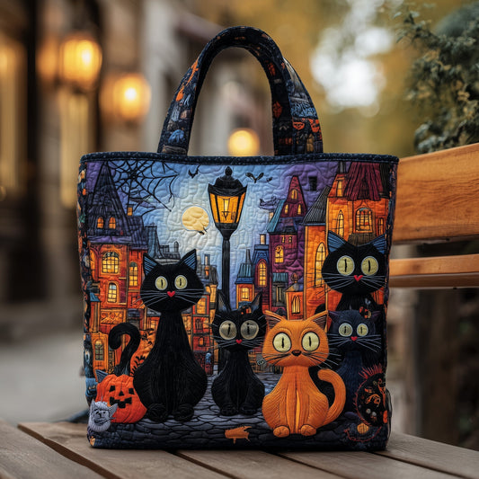The Haunted Cat Quilted Tote