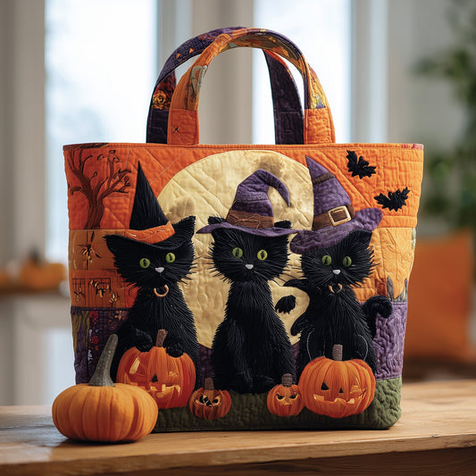 The Witch Black Cat Quilted Tote