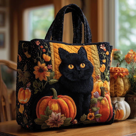 Black Cat Pumpkins Tote Bag