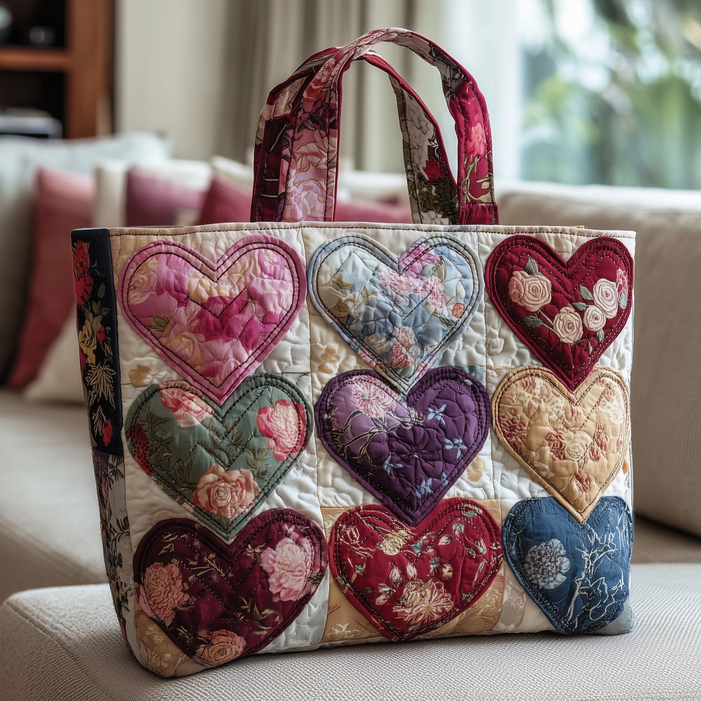 Everyday Heart Quilted Tote Bag