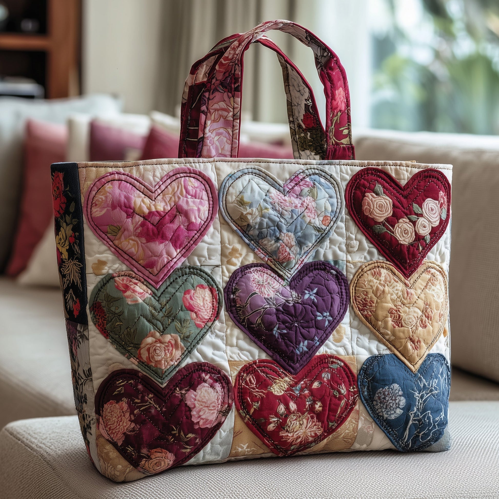 Everyday Heart Quilted Tote Bag