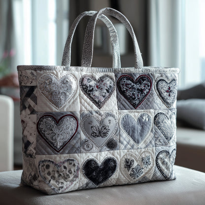 Everyday Monochrome Hearts Tote Bag