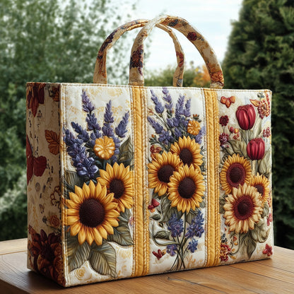 Everyday Sunflowers Wildflowers Quilted Tote