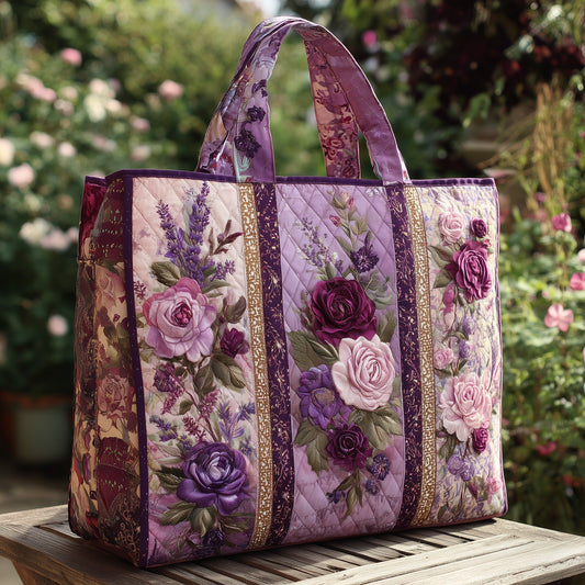 The Purple Rose Quilted Tote