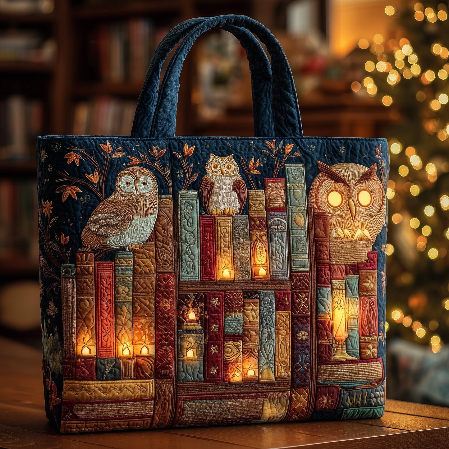 The Owl Library Quilted Tote