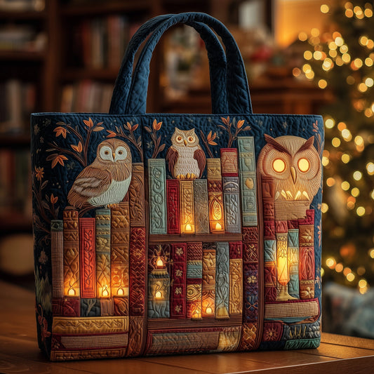 The Owl Library Quilted Tote