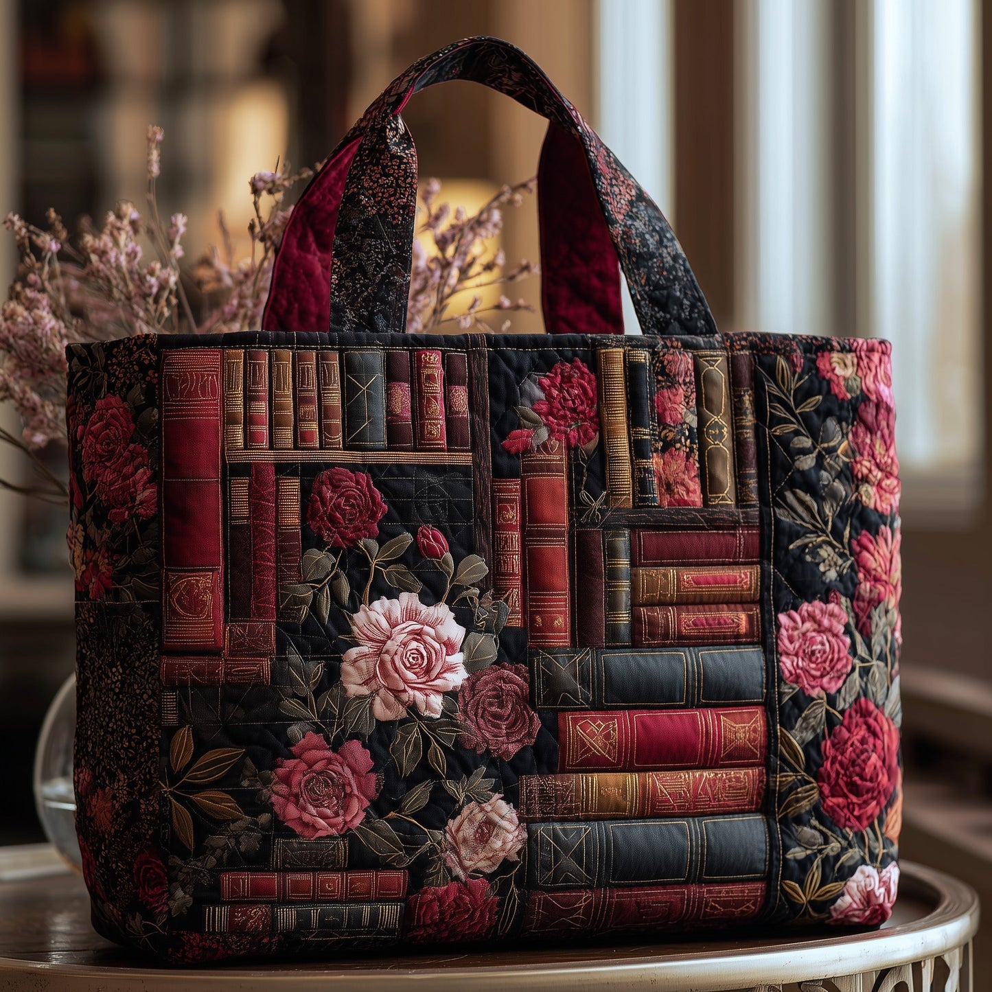 Books Dark Roses Tote Bag