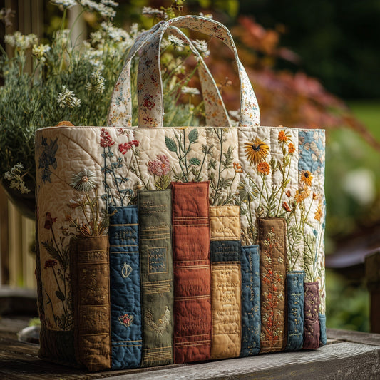 Everyday Books Wildflowers Quilted Tote