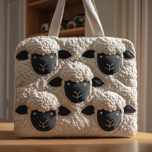 Everyday Sheep Faces Quilted Tote