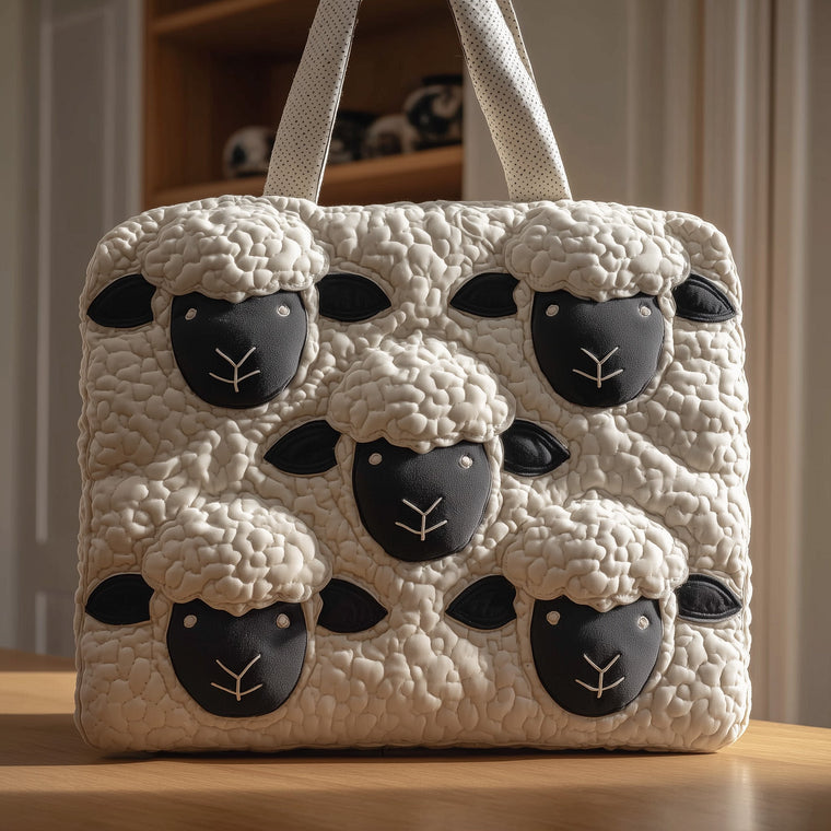 Everyday Sheep Faces Quilted Tote