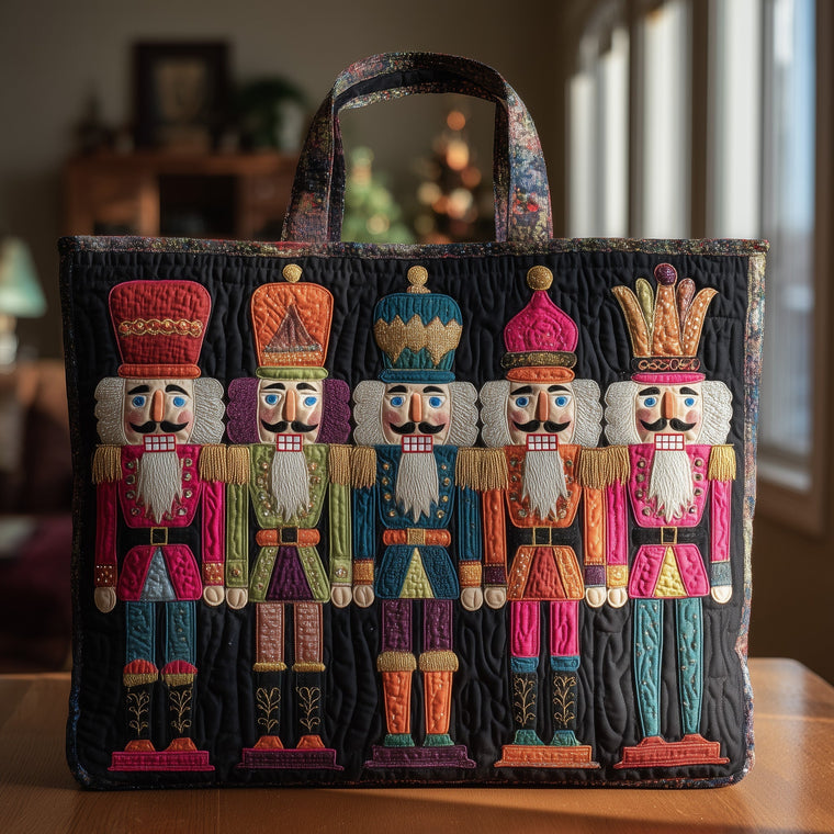 Colorful Nutcracker Figures Quilted Tote