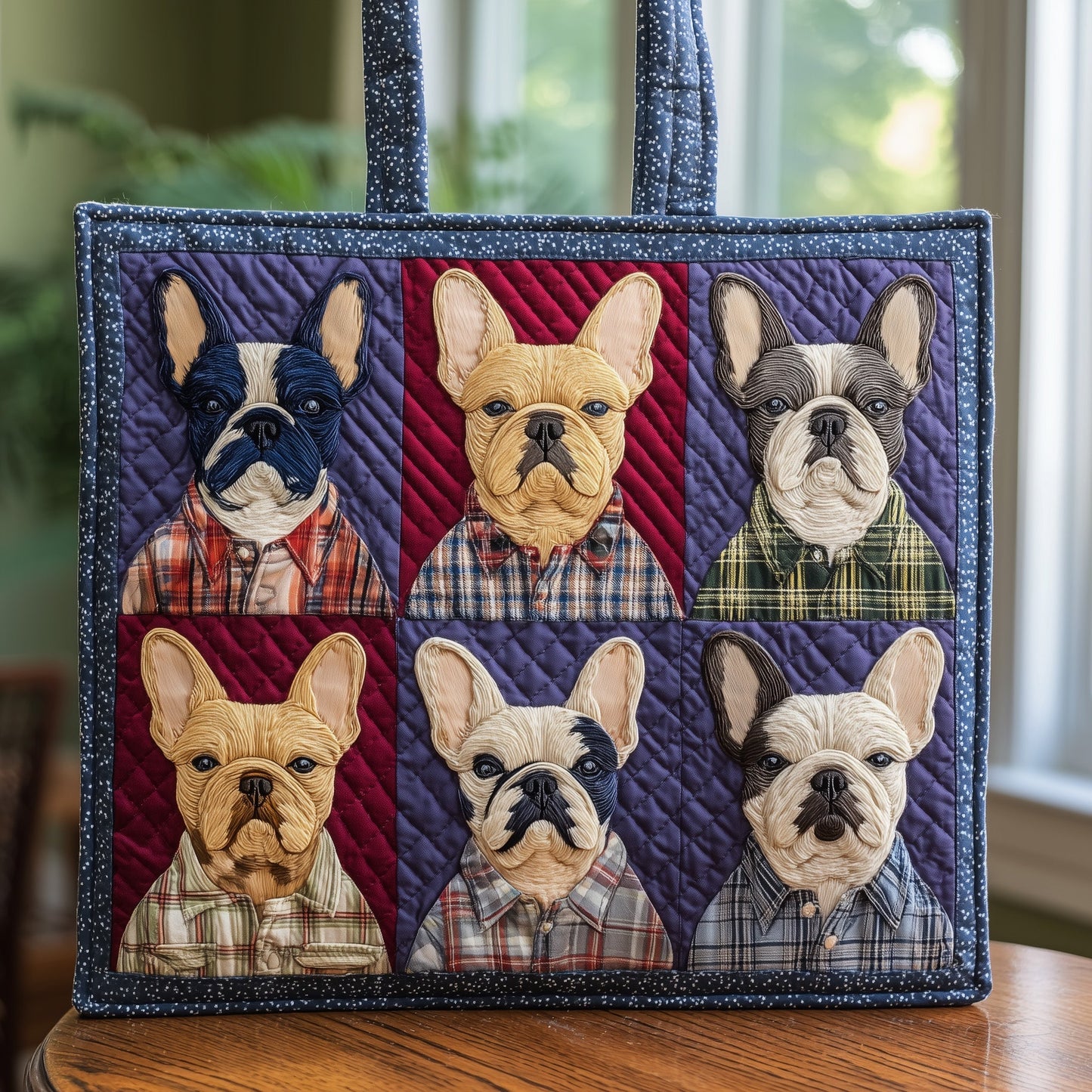 French Bulldog Portraits Quilted Tote