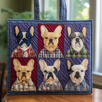 French Bulldog Portraits Quilted Tote