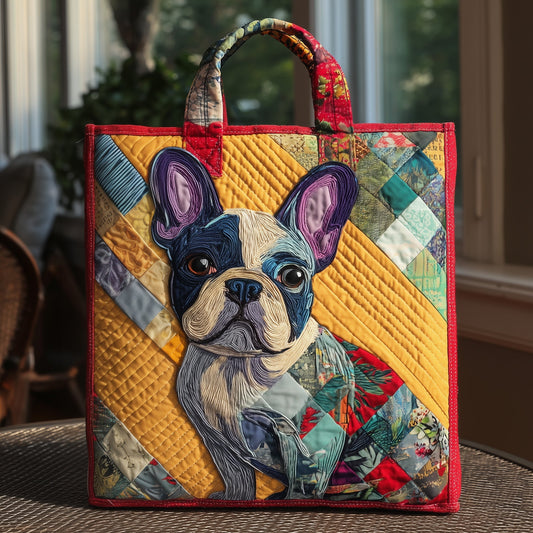 The Festive French Bulldog Quilted Tote 5544
