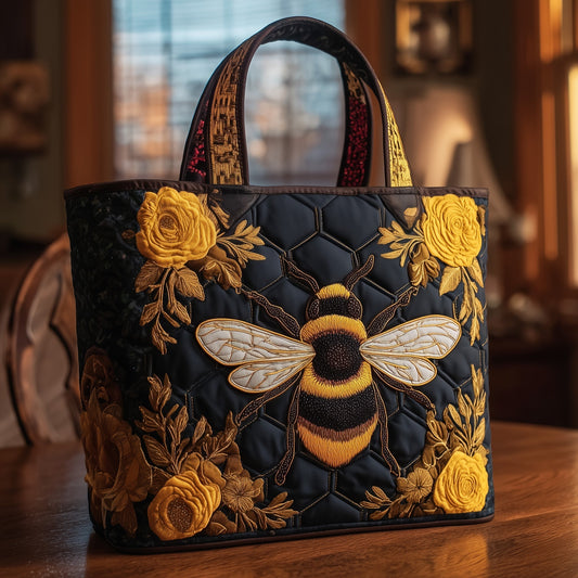 Bumble Bee Embroidery Tote Bag