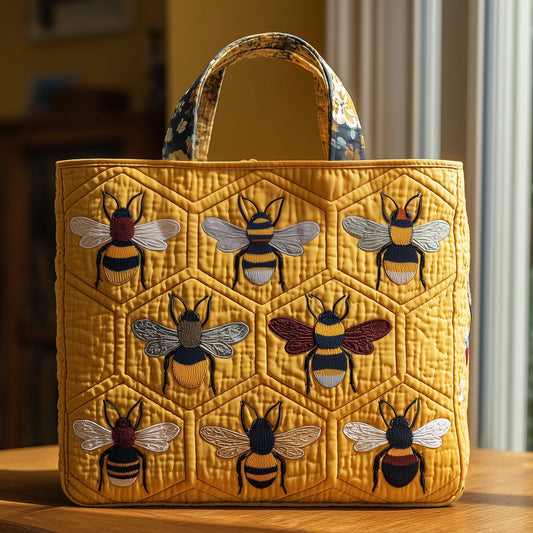 The Honeycomb Bee Quilted Tote