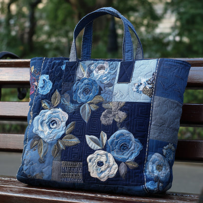 The Blue Rose Quilted Tote