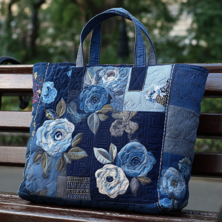 The Blue Rose Quilted Tote