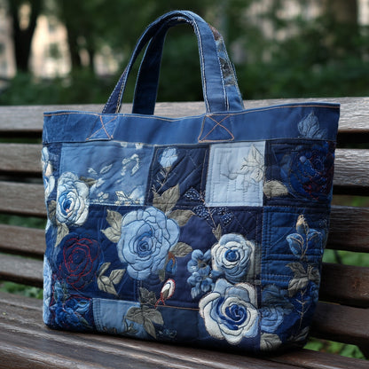 The Blue Roses Quilted Tote