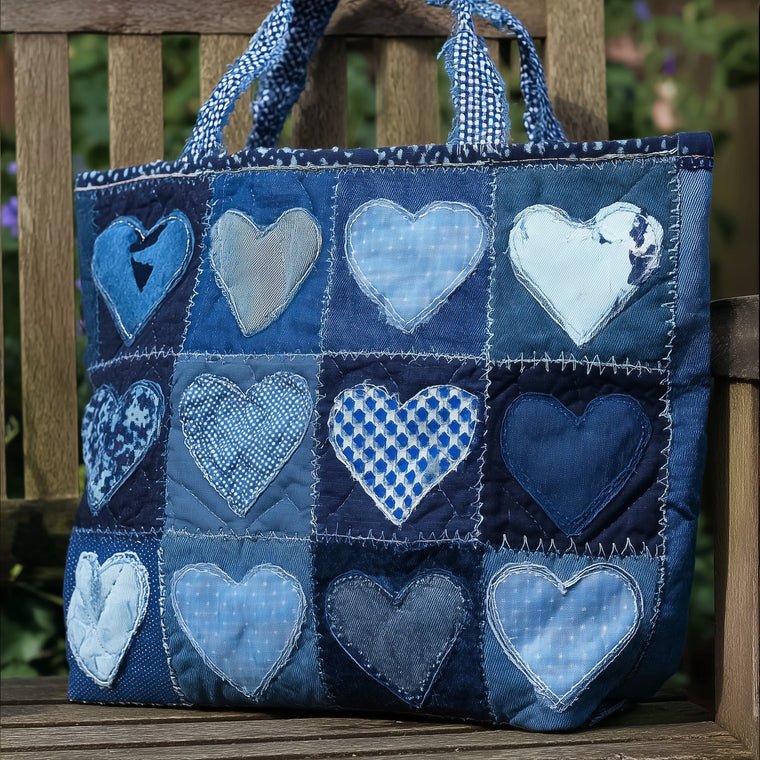 Everyday Patchwork Hearts Tote Bag
