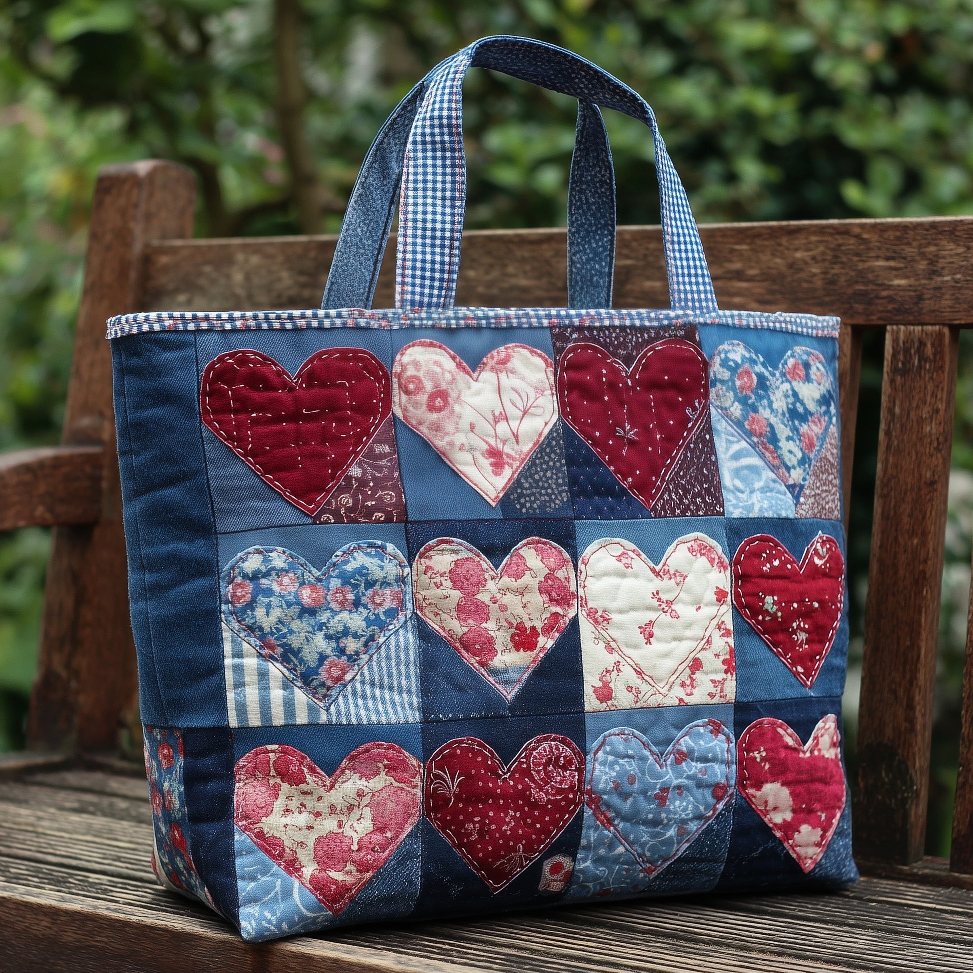 Everyday Patchwork Heart Quilted Tote 5583