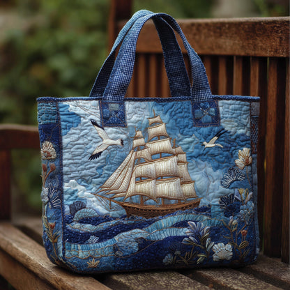 Sailing Ship Seagulls Tote Bag