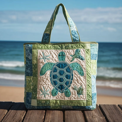 Sea Turtle Ocean Quilted Tote