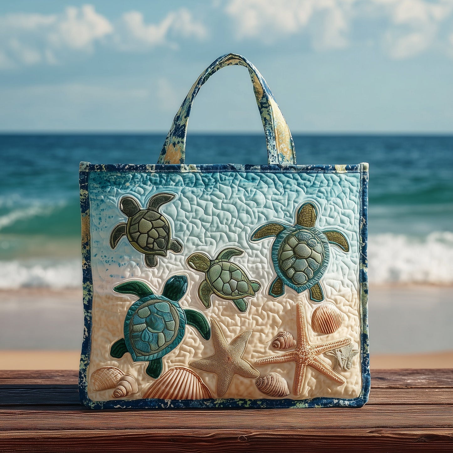 Everyday Coastal Grace Quilted Tote