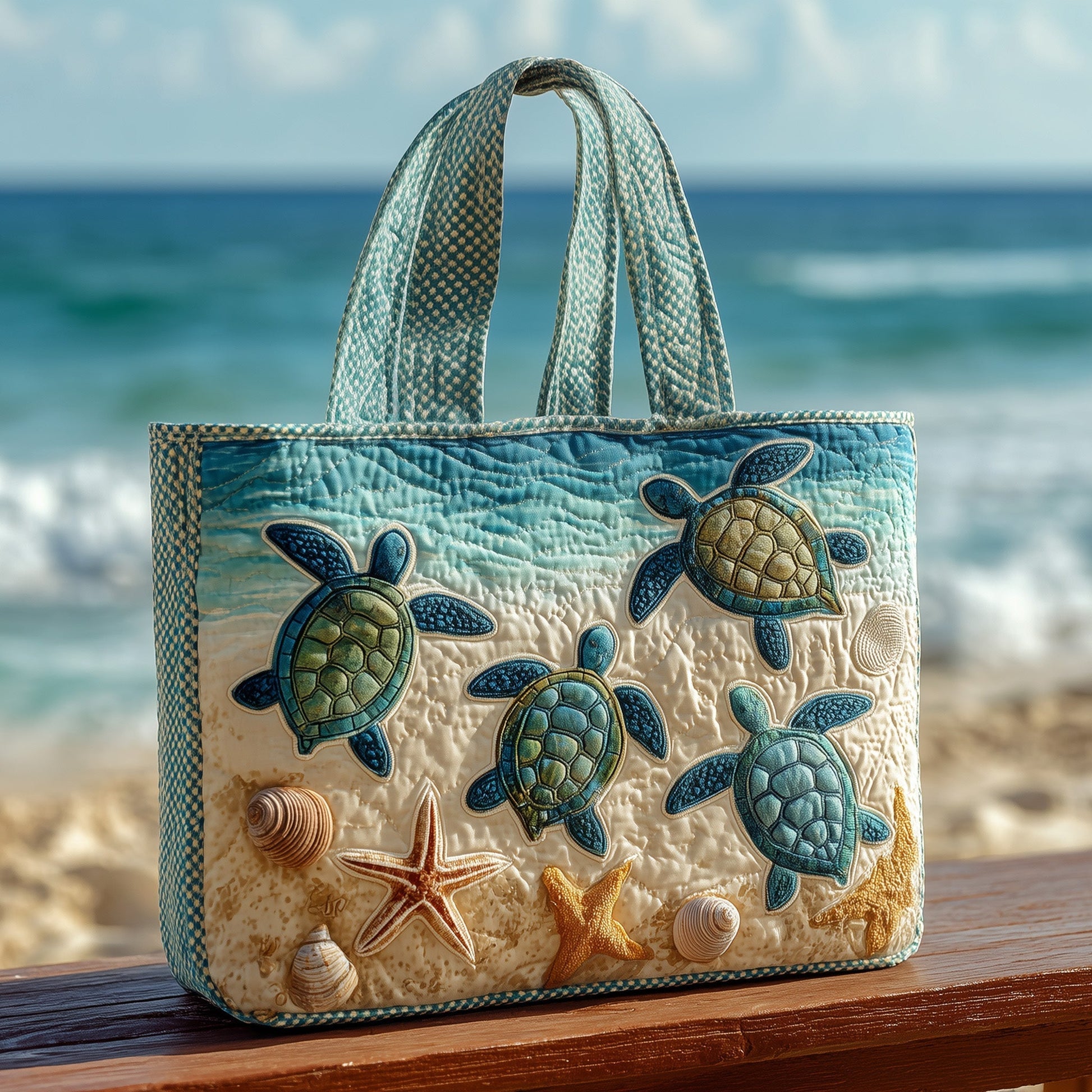 Everyday Sea Turtle Quilted Tote